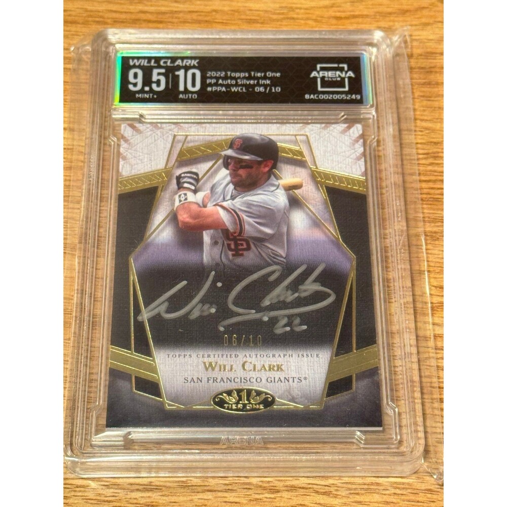 Will Clark 2022 Topps Tier One Prime Performers Silver Auto 06/10 Arena Club 9.5